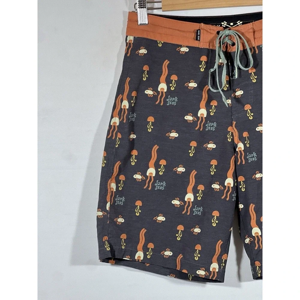 Grundens Dark Seas Boardshorts Mens 28 Jellyfish Coastal Surf Streetwear